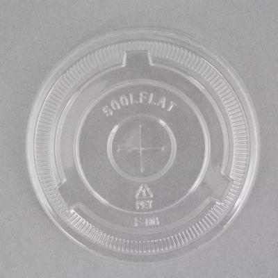 Choice 9, 12, 16, 20, and 24 Oz. Clear Flat Lid with Straw Slot - 50/Pack