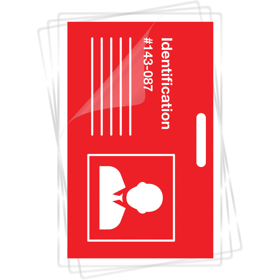 Laminating Pouch/Sheet Size: 3.88" Width x 5 mil Thickness - Glossy - for ID Badge - Durable, Easy to Use - Clear - 25 / Pack