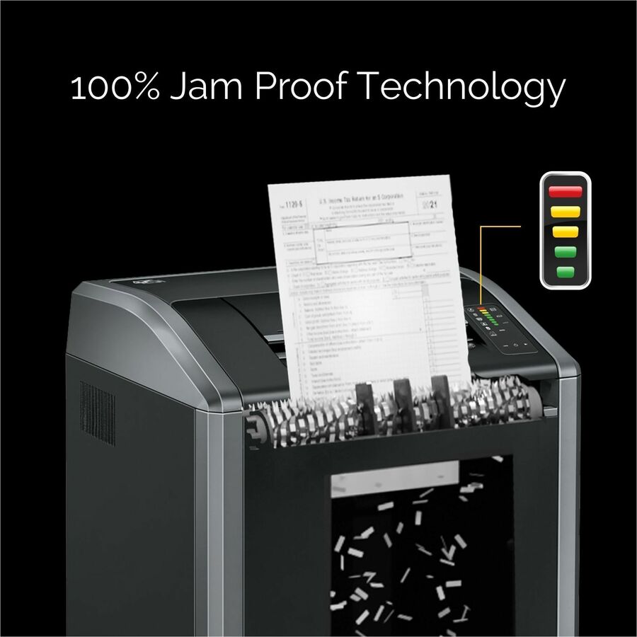 Continuous Shredder - Strip Cut - 38 Per Pass - for shredding Staples, Credit Card, CD, DVD, Paper Clip, Junk Mail, Paper - 0.219" Shred Size - P-2 - 20 ft/min - 12" Throat - 30 gal Wastebin Capacity - Black, Dark Silver - TAA Compliant