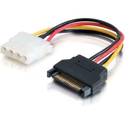 C2G 7.5in 15-pin Serial ATA Male to LP4 Female Power Cable - for Hard Drive - 6" Cord Length