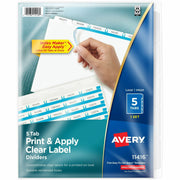 Avery Index Maker Dividers, 5 Tab, 8.5" x 11", White, 3-Hole Punched, Paper, Durable, Tear Resistant, Double-Sided, Reinforced Tabs, Printable, Chlorine-Free, PVC-Free, 5 Dividers per Set