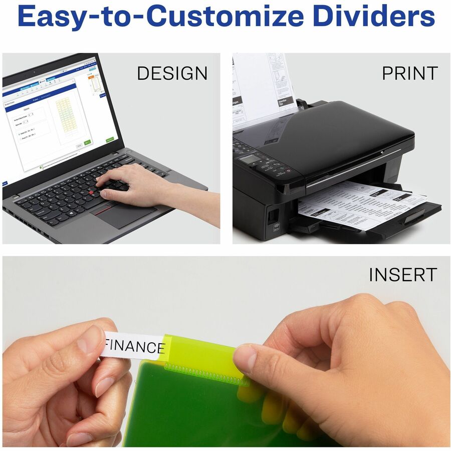 Avery&reg; Big Tab™ Insertable Plastic Dividers with Pocketsfor Laser and Inkjet Printers