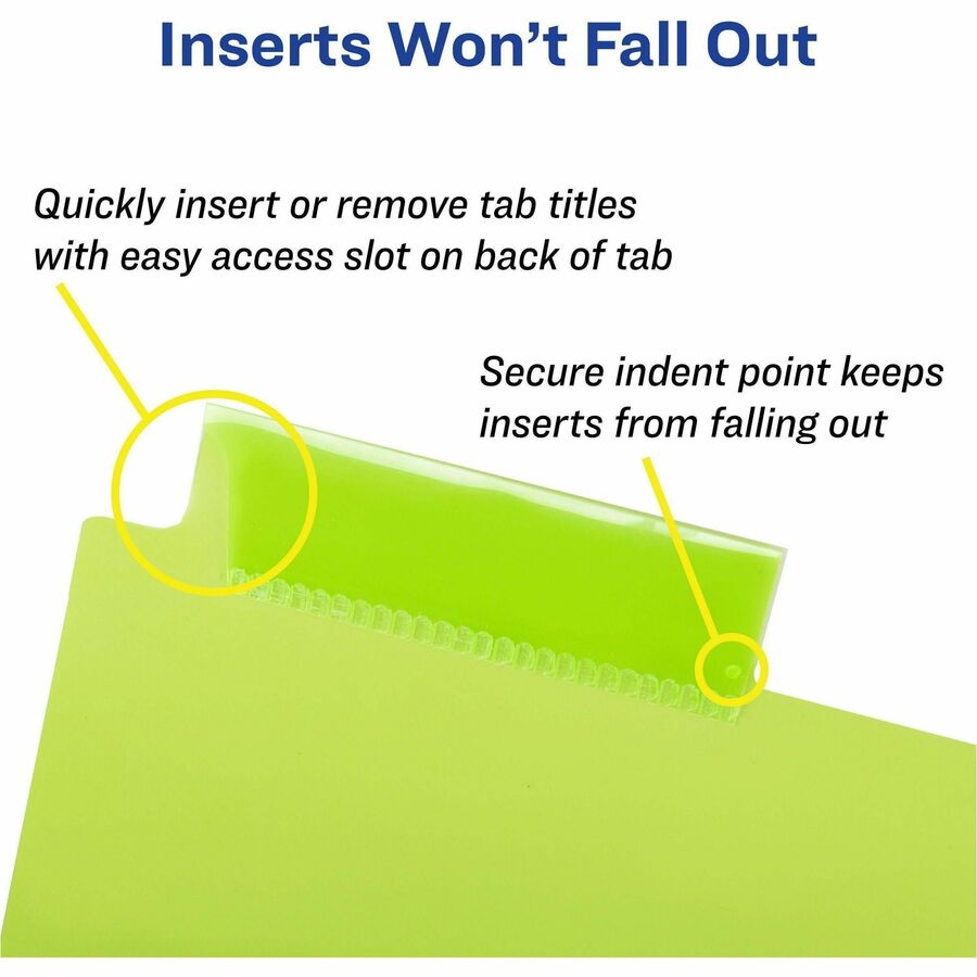 Avery&reg; Big Tab™ Insertable Plastic Dividers with Pocketsfor Laser and Inkjet Printers