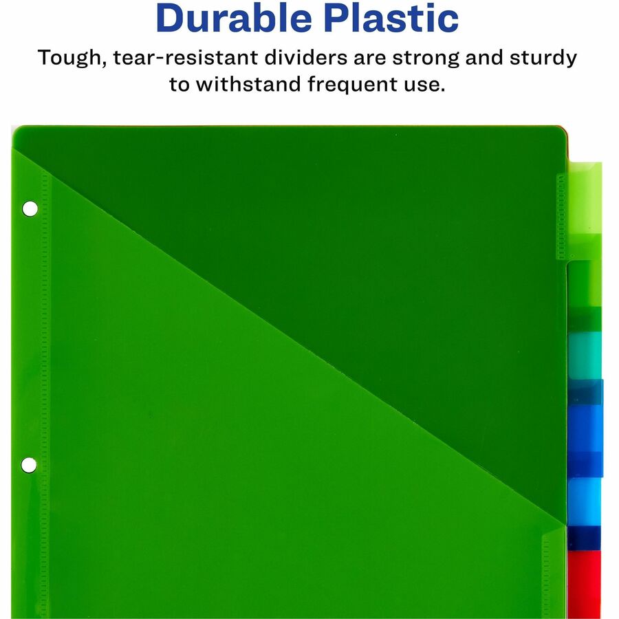 Avery&reg; Big Tab™ Insertable Plastic Dividers with Pocketsfor Laser and Inkjet Printers