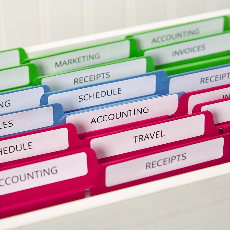 Avery&reg; TrueBlock File Folder Labels - 21/32" Width x 3 7/16" Length - Permanent Adhesive - Rectangle - Inkjet, Laser - Matte White - Matte - Paper - 30 / Sheet - 30 Total Sheets - 1800 Total Label(s) - 1 Box