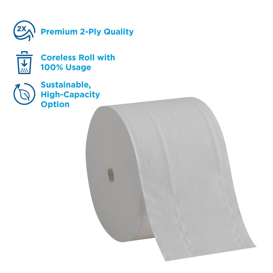 2 Ply - 3.85" Width x 4.05" Length - 1125 Sheets/Roll - White - 18 / Carton