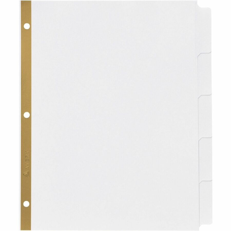 5 x Divider(s) - 5 Write-on Tab(s) - 5 - 5 Tab(s)/Set - 8.5" Divider Width x 11" Divider Length - 3 Hole Punched - White Paper Divider - White Paper Tab(s) - Recycled - Hole-punched, Writable, Erasable, Sturdy, Reinforced Hole - 1 Set