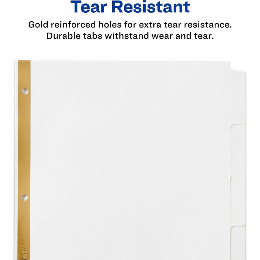 5 x Divider(s) - 5 Write-on Tab(s) - 5 - 5 Tab(s)/Set - 8.5" Divider Width x 11" Divider Length - 3 Hole Punched - White Paper Divider - White Paper Tab(s) - Recycled - Hole-punched, Writable, Erasable, Sturdy, Reinforced Hole - 1 Set