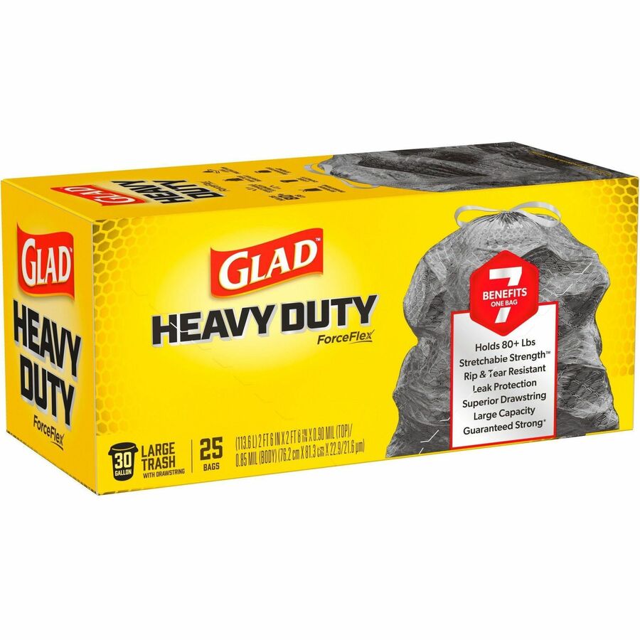 70359 Glad Dual Defense 30 Gal. Large Black Trash Bag (25-Count)