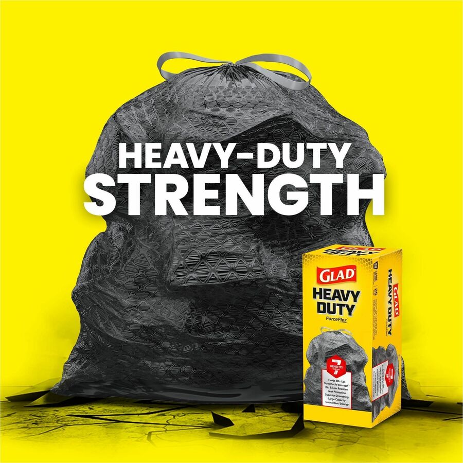 70359 Glad Dual Defense 30 Gal. Large Black Trash Bag (25-Count)
