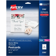 Avery&reg; Postcards, 4.25" x 5.5" , Matte, Laser & Inkjet, 120ct (3380)