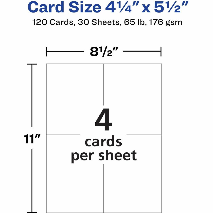 Avery&reg; Postcards, 4.25" x 5.5" , Matte, Laser & Inkjet, 120ct (3380)