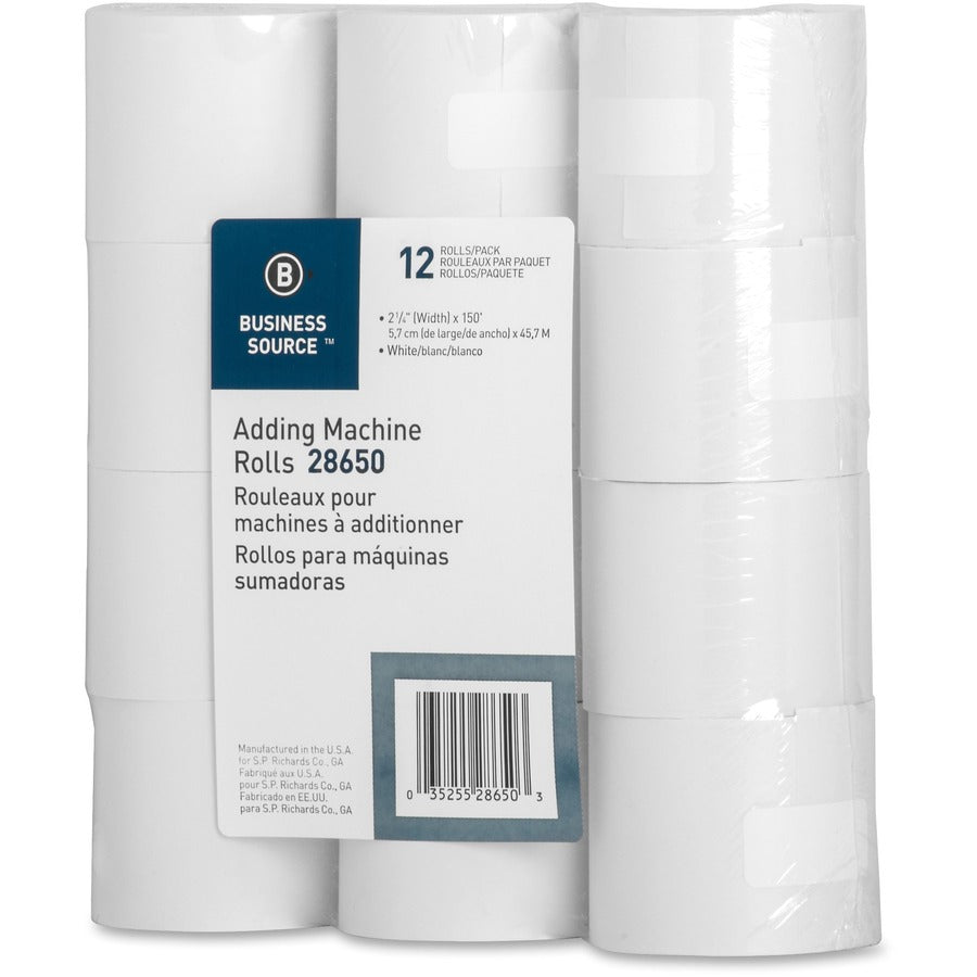 2 1/4" x 150 ft - Sustainable Forestry Initiative (SFI) - Lint-free - White - 12 / Pack