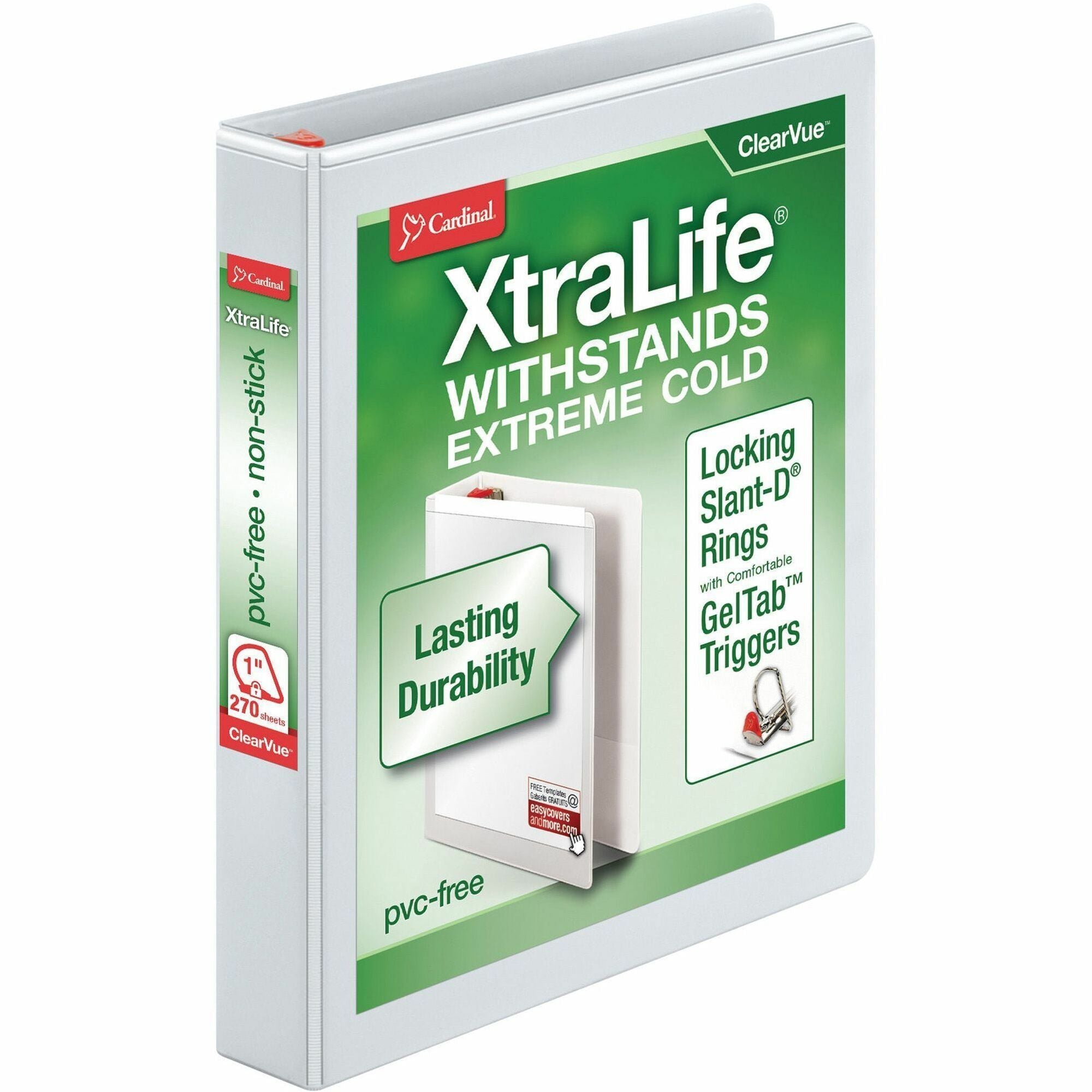Cardinal&reg; Xtralife ClearVue Locking Slant-D Binder