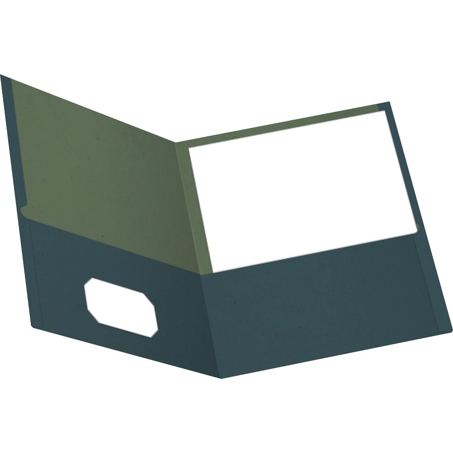 Business Source Letter Recycled Pocket Folder - 8 1/2" x 11" - 100 Sheets Capacity - 2 Internal Pocket(s) - Paper - Assorted - Die-cut, Card Holder - 35% Recycled - 25 / Box