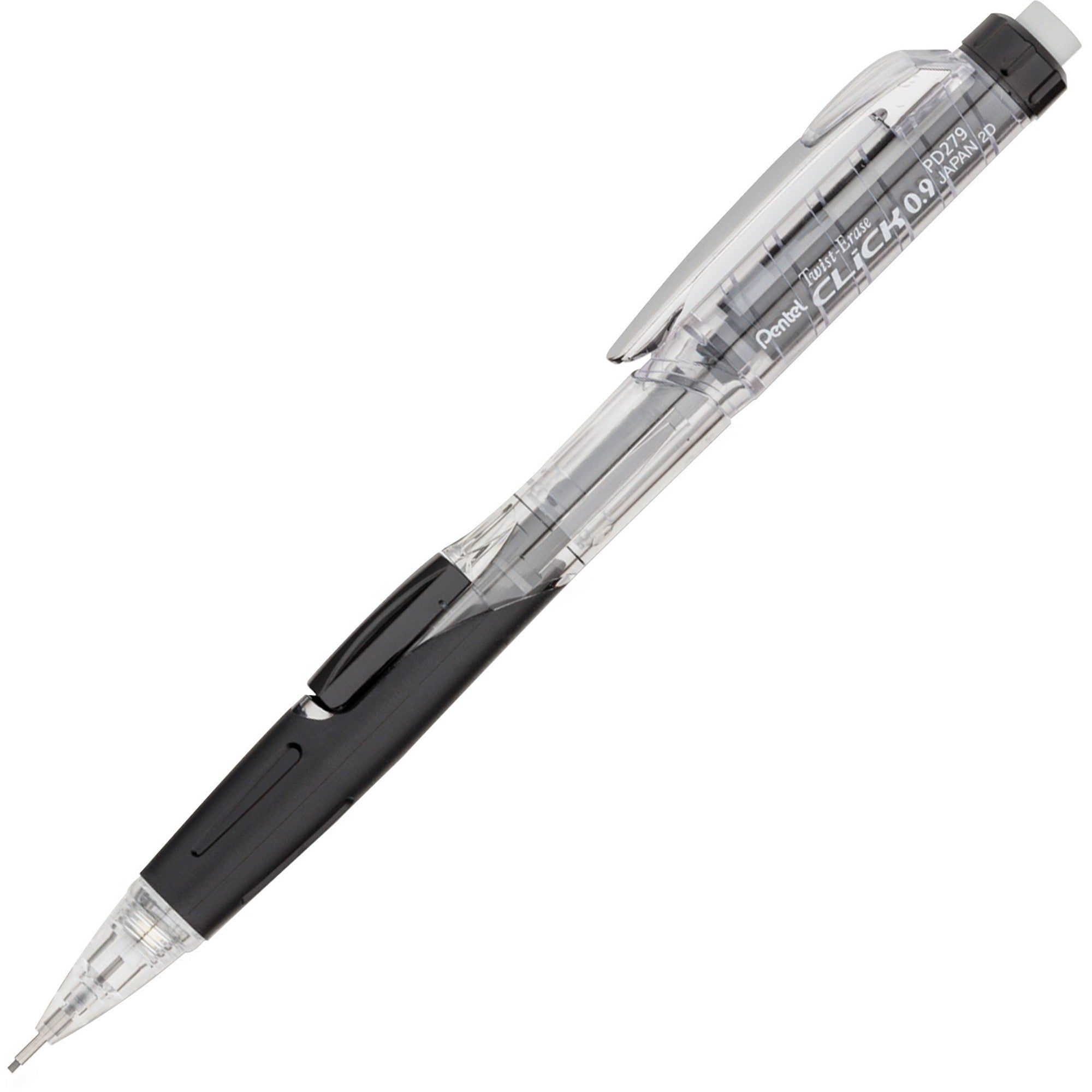 0.9 mm Black Lead - #2, HB - Refillable - Transparent, Black Barrel - 1 Each