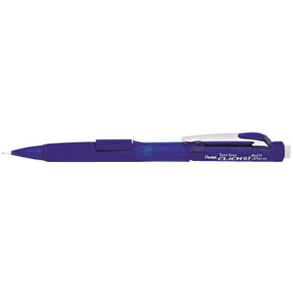 Pentel .7mm Twist-Erase Click Mechanical Pencil - 0.7 mm Lead - #2 - Refillable - Transparent, Blue Barrel - 1 Each