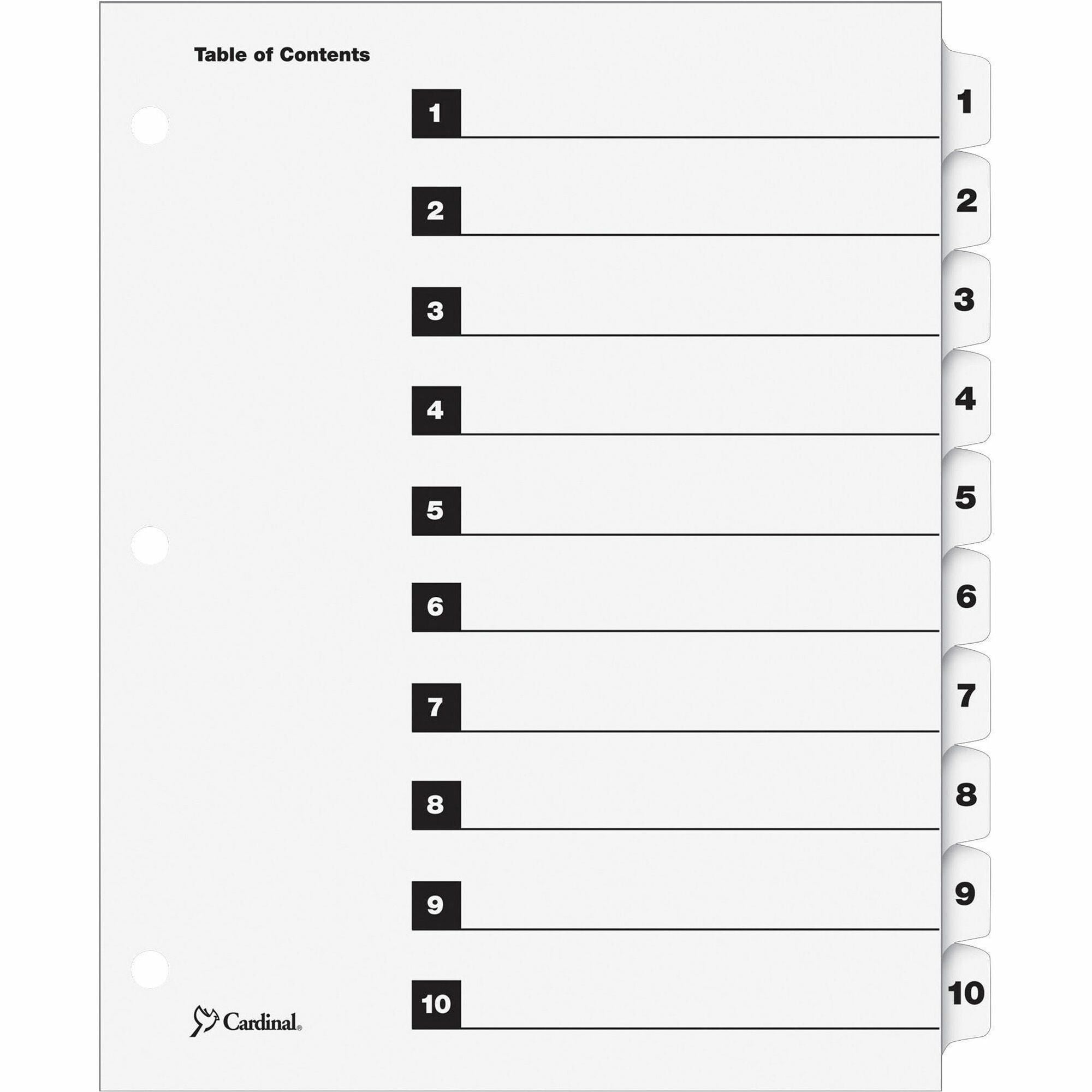 Cardinal&reg; OneStep Numbered Index System