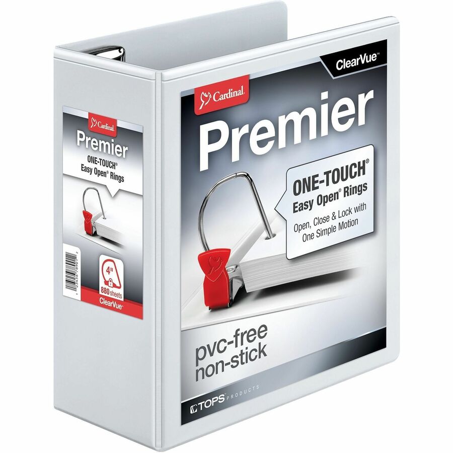 Cardinal&reg; Premier ONE-TOUCH&reg; Easy Open&reg; Locking Slant-D&reg; Rings Binder