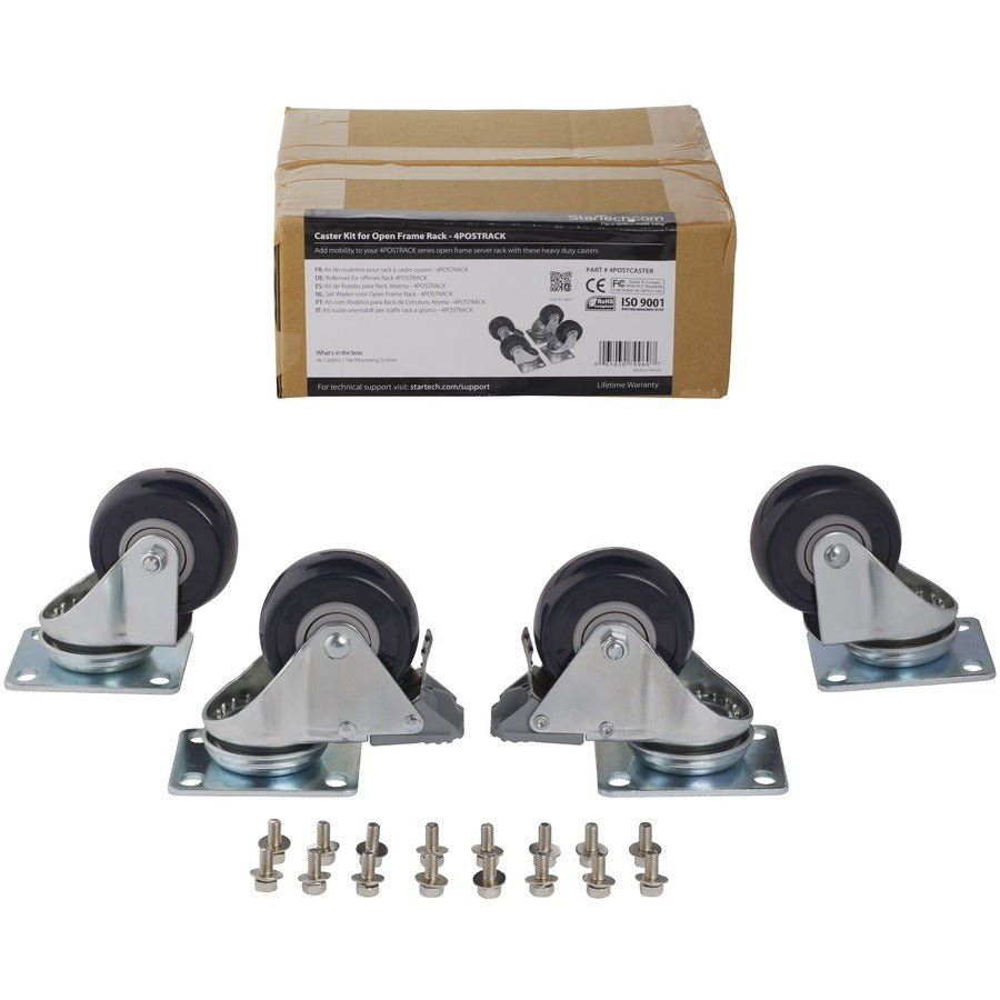 StarTech.com Caster Kit for Open Frame Rack - 4POSTRACK