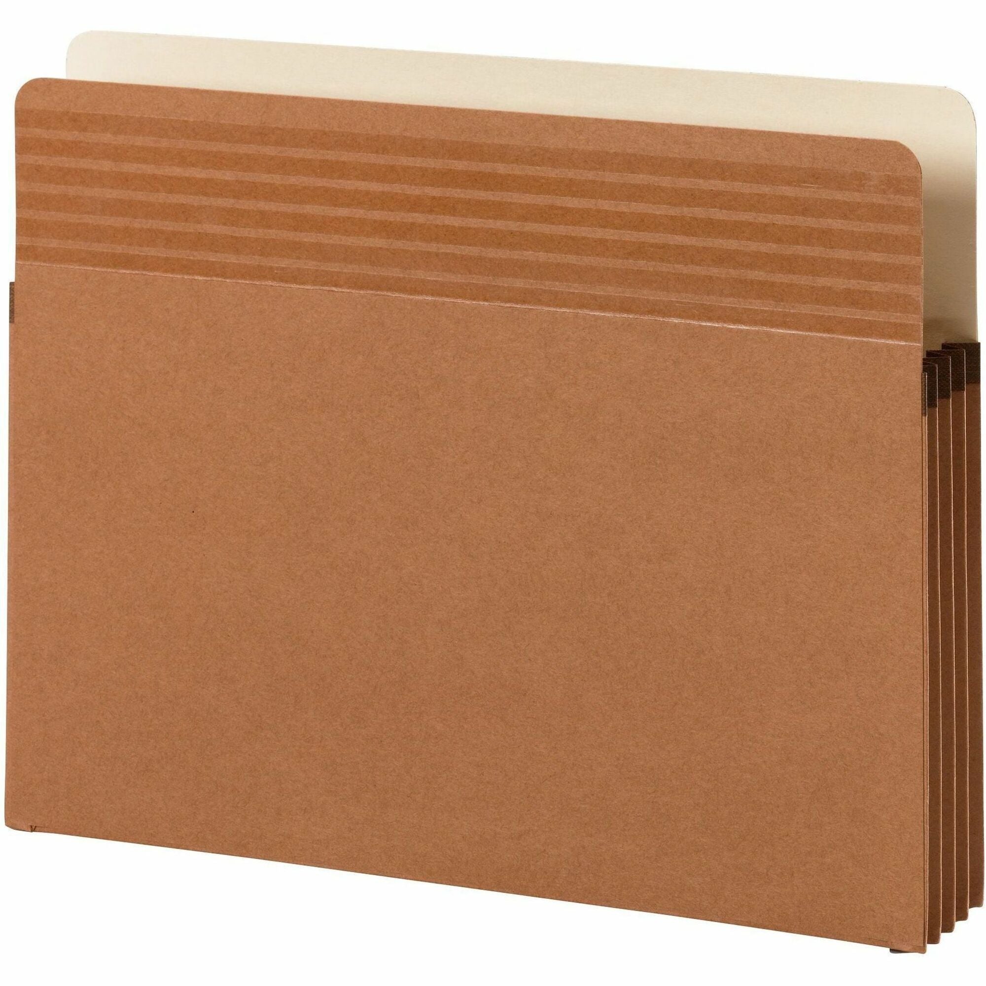 Smead Easy Grip Straight Tab Cut Letter Recycled File Pocket - 8 1/2" x 11" - 3 1/2" Expansion - Redrope - Tear Proof, Reinforced Gusset - 30% Recycled - 25 / Box