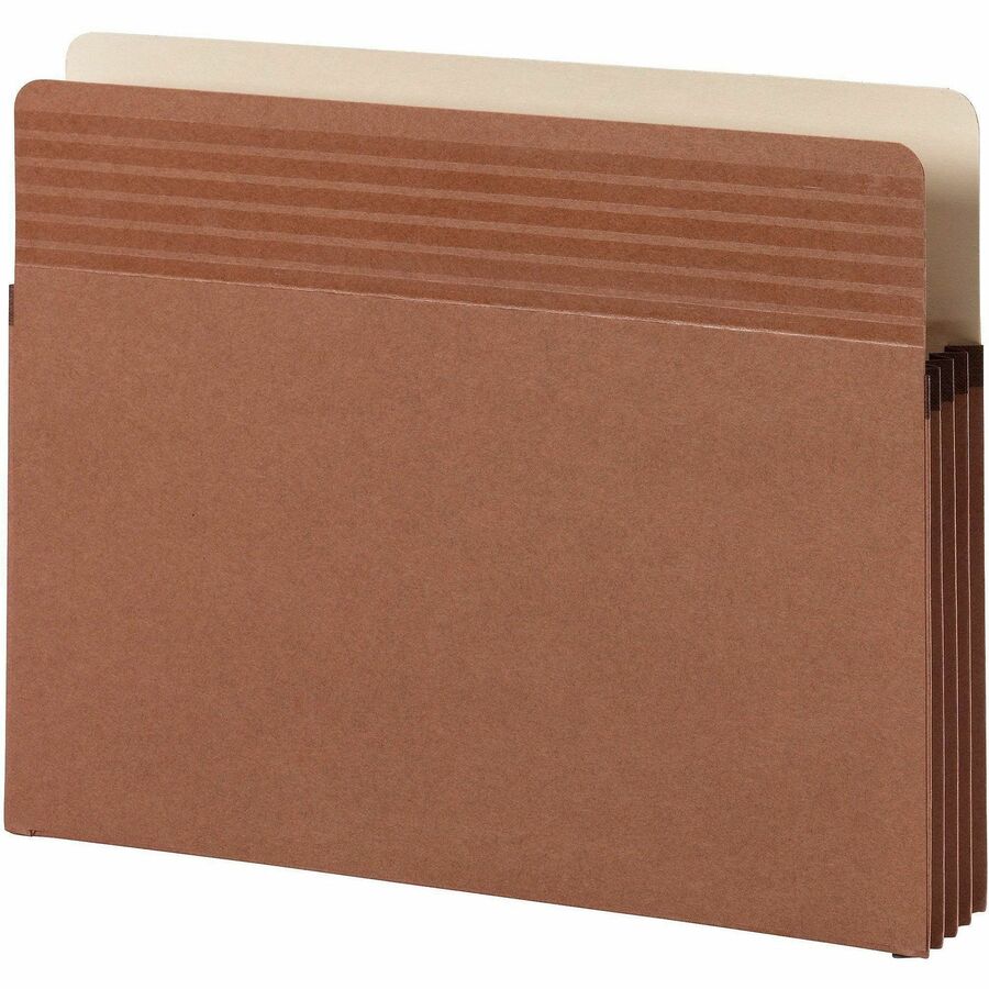 Smead Easy Grip Straight Tab Cut Letter Recycled File Pocket - 8 1/2" x 11" - 3 1/2" Expansion - Redrope - Tear Proof, Reinforced Gusset - 30% Recycled - 25 / Box