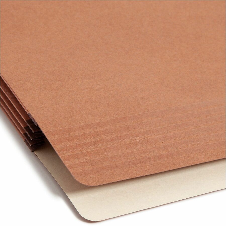 Smead Easy Grip Straight Tab Cut Legal Recycled File Pocket - 8 1/2" x 14" - 3 1/2" Expansion - Pressboard - Redrope - Tear Proof, Reinforced Gusset - 30% Recycled - 25 / Box