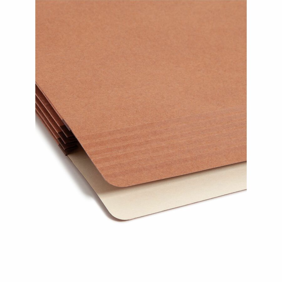Smead Easy Grip Straight Tab Cut Legal Recycled File Pocket - 8 1/2" x 14" - 3 1/2" Expansion - Pressboard - Redrope - Tear Proof, Reinforced Gusset - 30% Recycled - 25 / Box