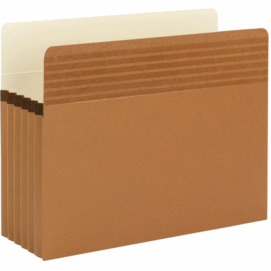 Smead Easy Grip Straight Tab Cut Letter Recycled File Pocket - 8 1/2" x 11" - 5 1/4" Expansion - Redrope - Tear Proof, Tear Resistant - 30% Recycled - 10 / Box