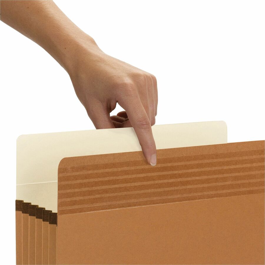 Smead Easy Grip Straight Tab Cut Letter Recycled File Pocket - 8 1/2" x 11" - 5 1/4" Expansion - Redrope - Tear Proof, Tear Resistant - 30% Recycled - 10 / Box