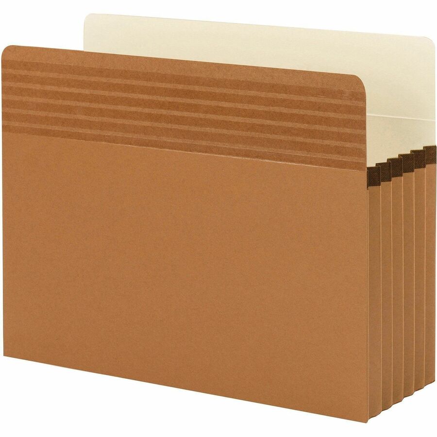 Smead Easy Grip Straight Tab Cut Letter Recycled File Pocket - 8 1/2" x 11" - 5 1/4" Expansion - Redrope - Tear Proof, Tear Resistant - 30% Recycled - 10 / Box