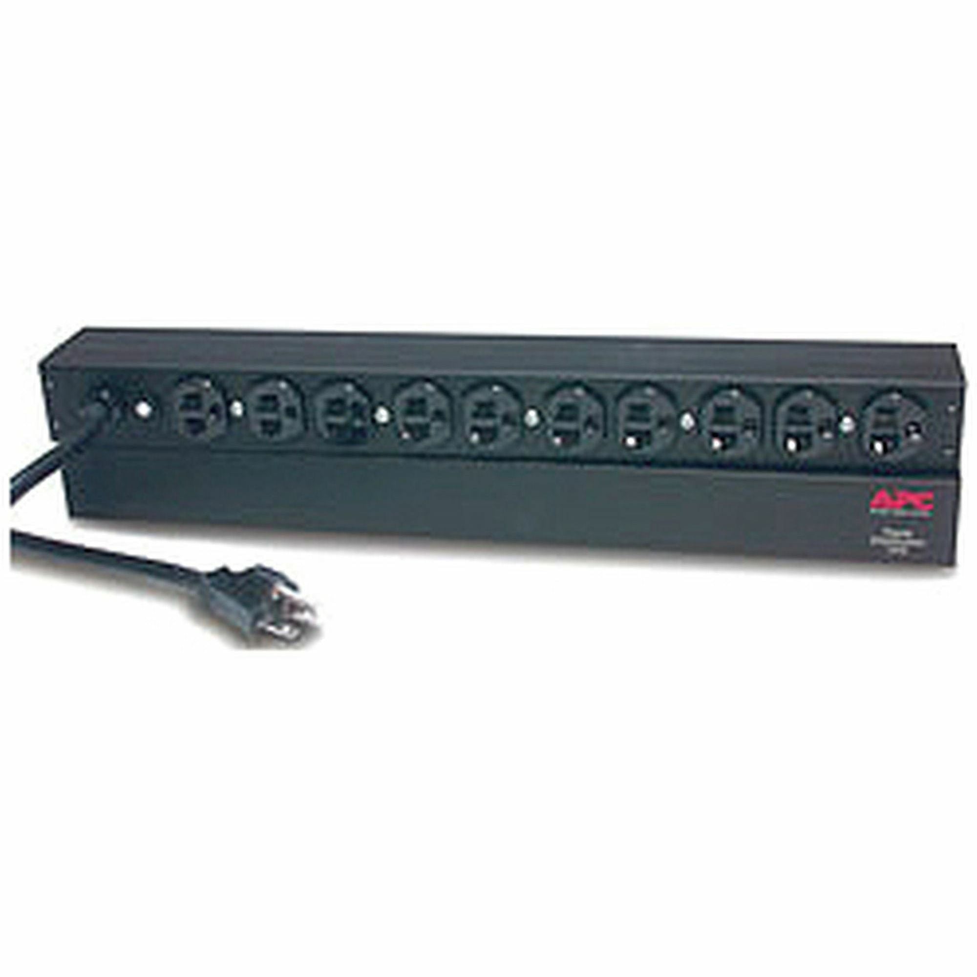 APC by Schneider Electric Basic Rack 2.4kVA PDU - Basic - NEMA 5-20P - 10 x NEMA 5-20R - 100 V, 120 V - 2400 W - 11.98 ft Cord Length - 1U - Horizontal - Rack-mountable