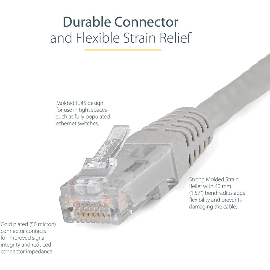 StarTech.com 25ft Gray Cat6 UTP Patch Cable ETL Verified