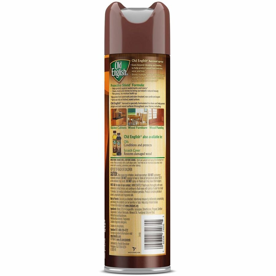 Old English Furniture Polish, Aerosol, Lemon Scent, 12.5 oz, Brown, 12/Carton