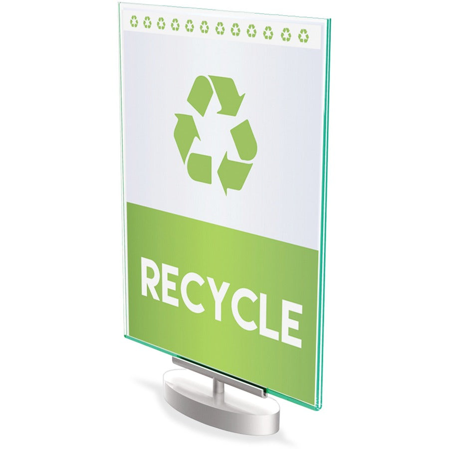 Support 8.50" x 11" Media - Vertical - 12" Height x 8.6" Width x 1.9" Depth - Plastic - Silver, Green Tint, Clear - 1 Each