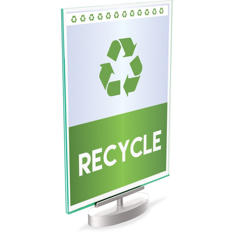 Support 8.50" x 11" Media - Vertical - 12" Height x 8.6" Width x 1.9" Depth - Plastic - Silver, Green Tint, Clear - 1 Each