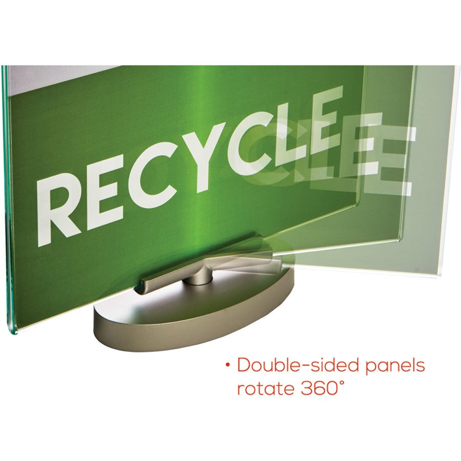 Support 8.50" x 11" Media - Vertical - 12" Height x 8.6" Width x 1.9" Depth - Plastic - Silver, Green Tint, Clear - 1 Each
