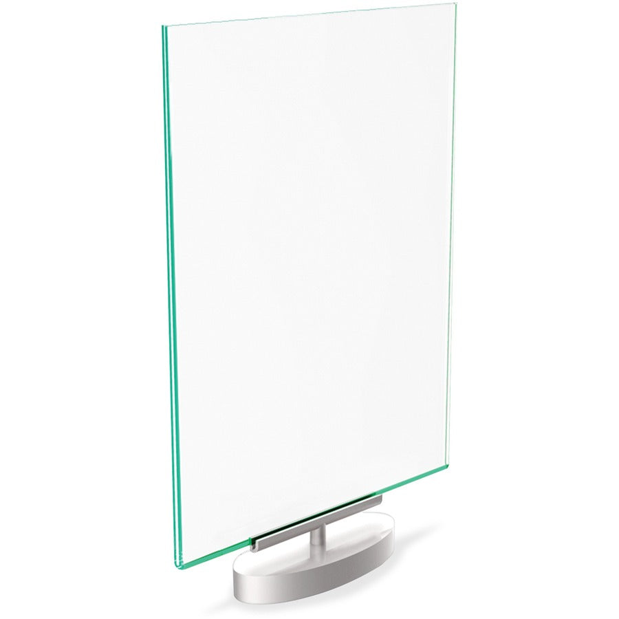 Support 8.50" x 11" Media - Vertical - 12" Height x 8.6" Width x 1.9" Depth - Plastic - Silver, Green Tint, Clear - 1 Each