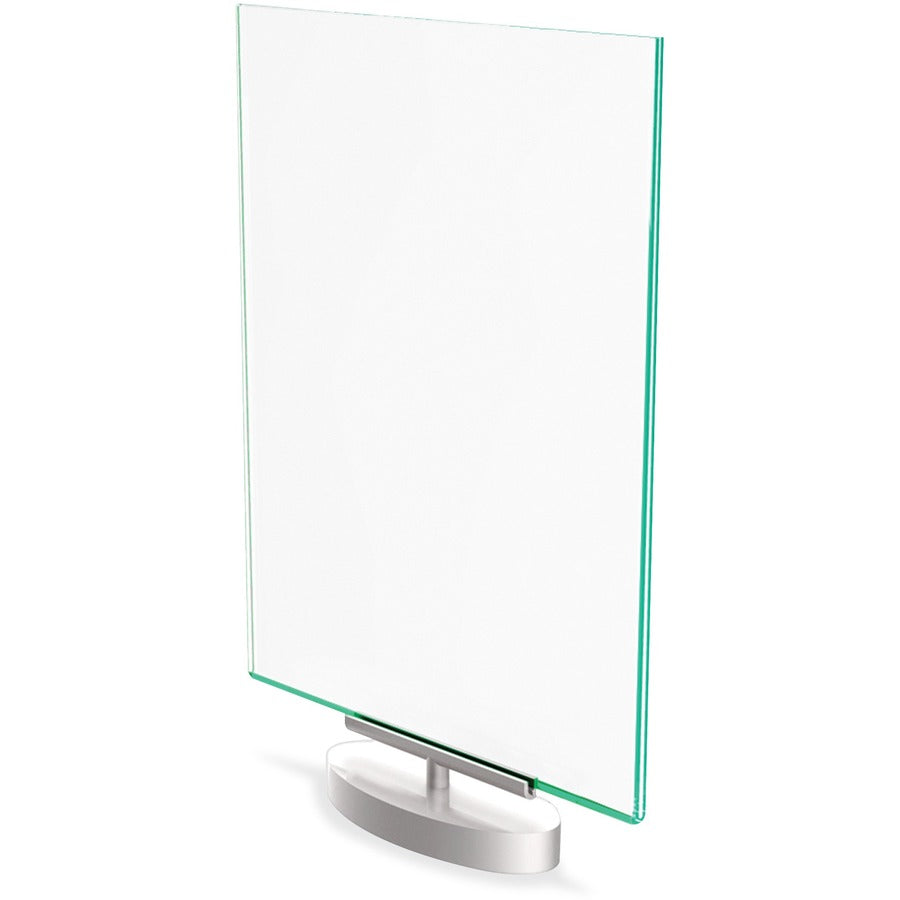 Support 8.50" x 11" Media - Vertical - 12" Height x 8.6" Width x 1.9" Depth - Plastic - Silver, Green Tint, Clear - 1 Each