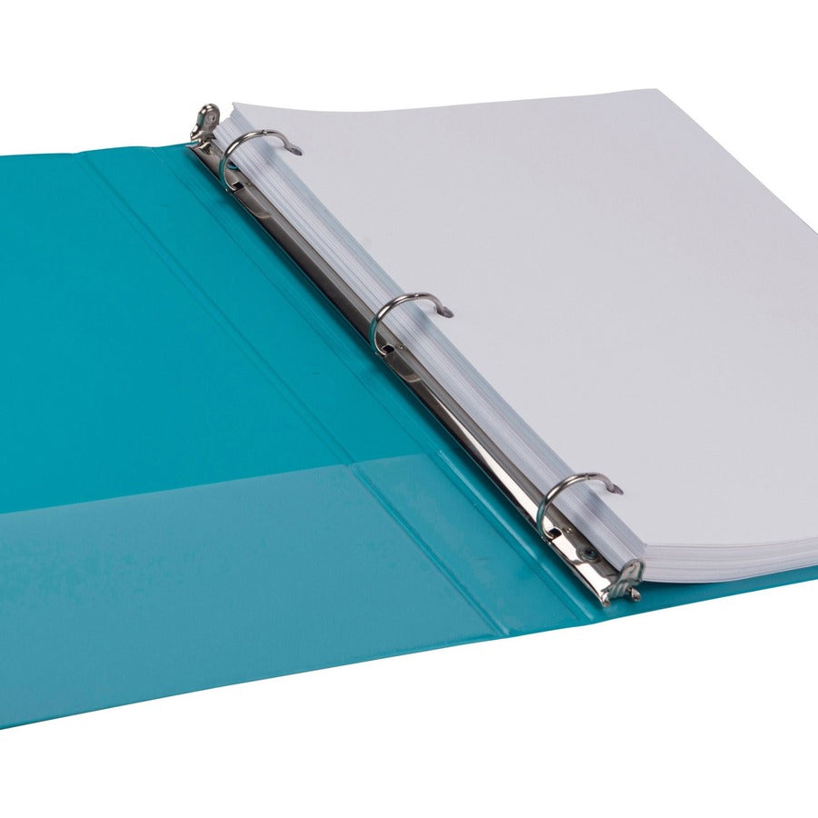 Samsill Earth's Choice Plant-based View Binders, 1" Capacity, Letter Size, 3 Round Rings, 2 Internal Pockets, Turquoise, 2 Pack