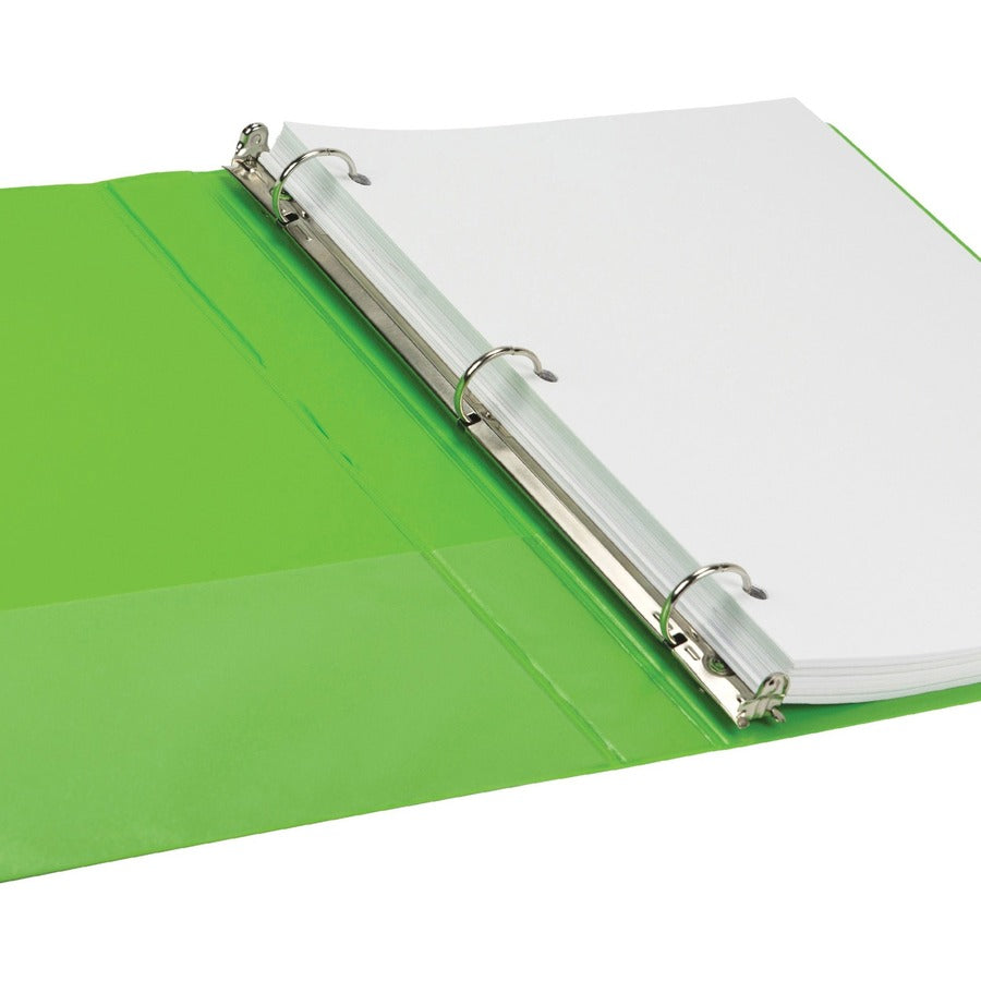Samsill Earth's Choice Plant-based View Binders, 1" Capacity, Letter Size, 3 Round Rings, 2 Internal Pockets, Lime, Durable, Recycled, Clear Overlay, 2 Pack