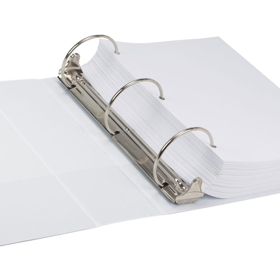 Samsill Earth's Choice Plant-based Durable View Binder, 4" Capacity, 3 Round Rings, Letter Size, Holds 675 Sheets, 2 Internal Pockets, White, 1 Each