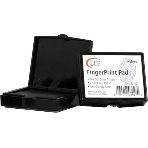LEE Inkless FingerPrint Pad - 0.5" Height x 2.3" Width x 1.8" Depth - Black Ink - 1 Each