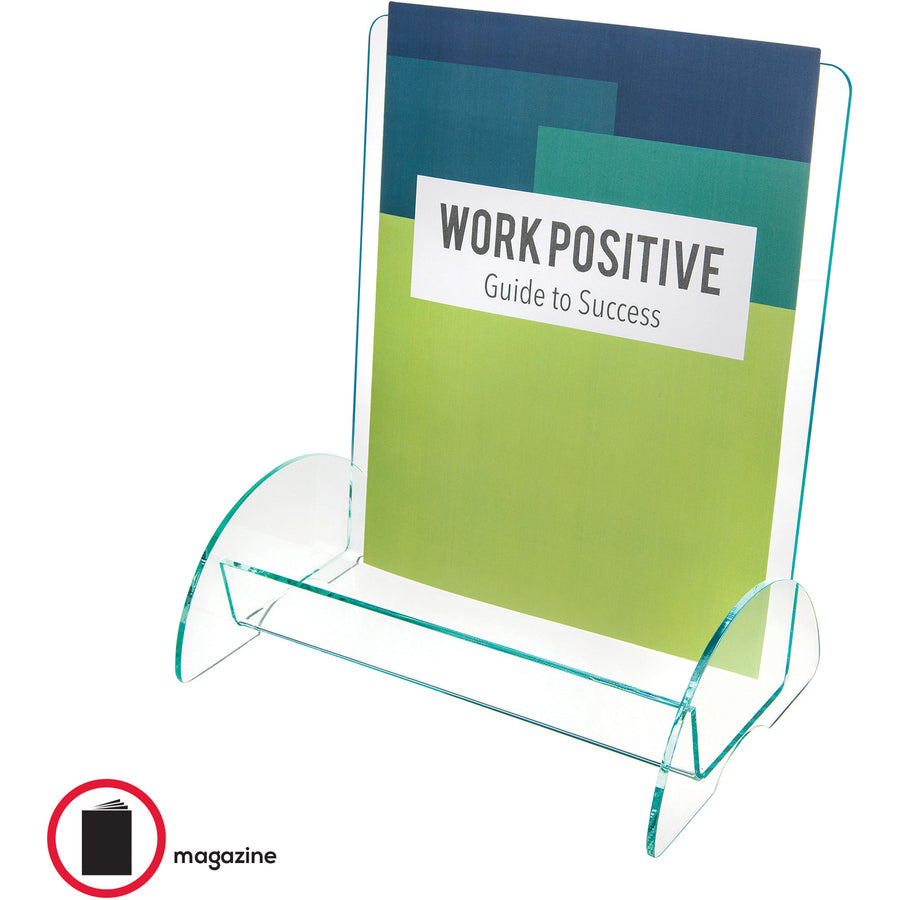 Support 9.25" x 3.25" Media - 11" Height x 9.8" Width x 6.3" Depth - Acrylic - Clear, Green Tint - Durable, Lightweight - 1 Each