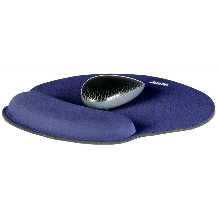 Allsop ComfortFoam Memory Foam Mouse Pad with Wrist Rest - 1" Height x 9" Width x 10" Depth - Blue - Memory Foam - Stress Resistant - Mouse - 1 Each