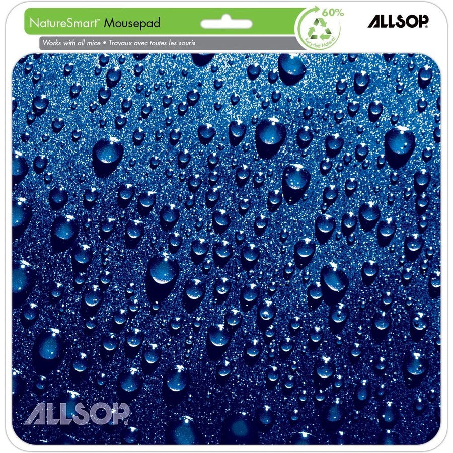 Soft Top Raindrop - 0.10" Height x 8.50" Width - Blue - Natural Rubber, Latex - Anti-skid - Mouse - 1 Each