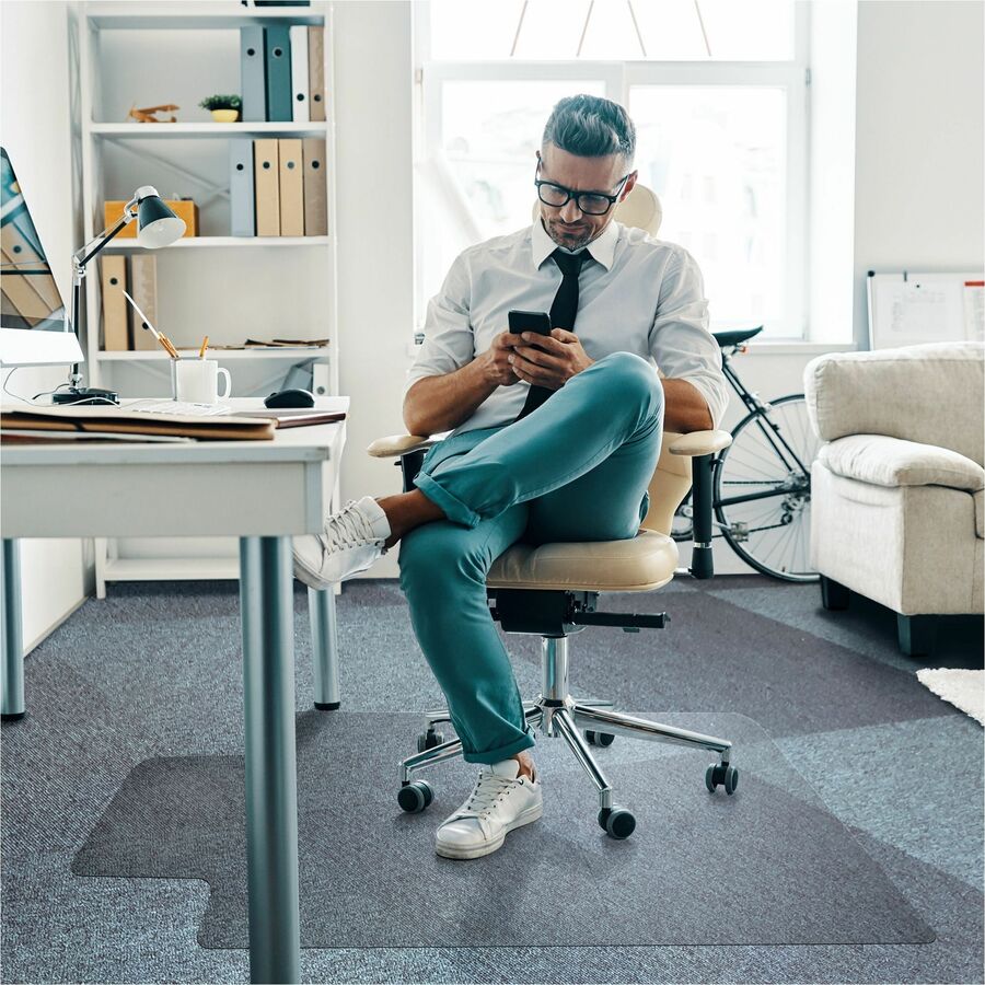 Floortex Cleartex Ultimat Polycarbonate Lipped Chair Mat for Carpets up to 1/2" - 48"
