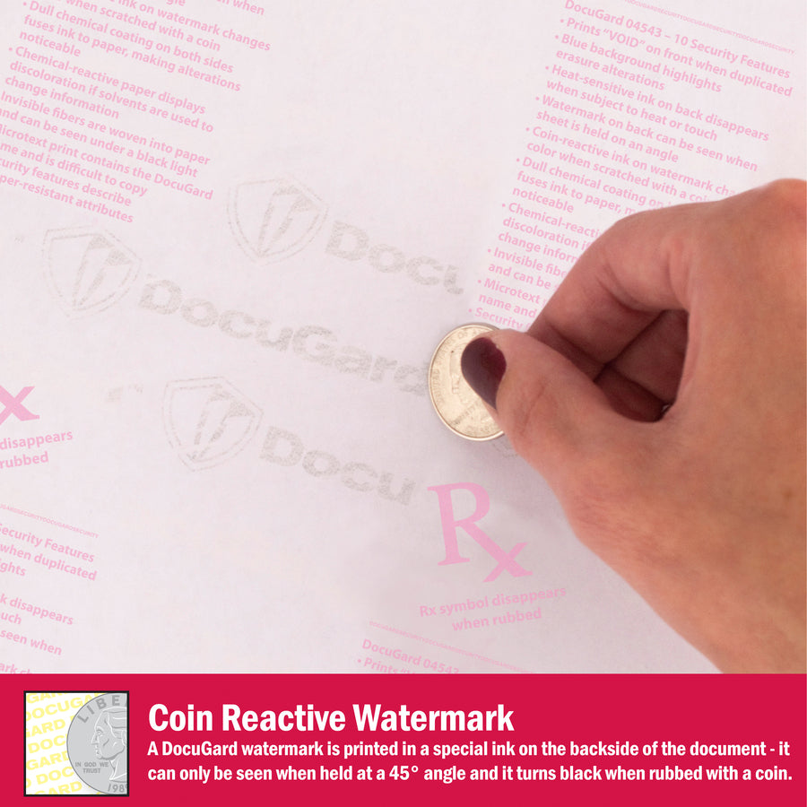 Letter - 8 1/2" x 11" - 24 lb Basis Weight - Tamper Resistant, Watermarked, Chemical Reactive, CMS Approved - Blue - 500 / Ream