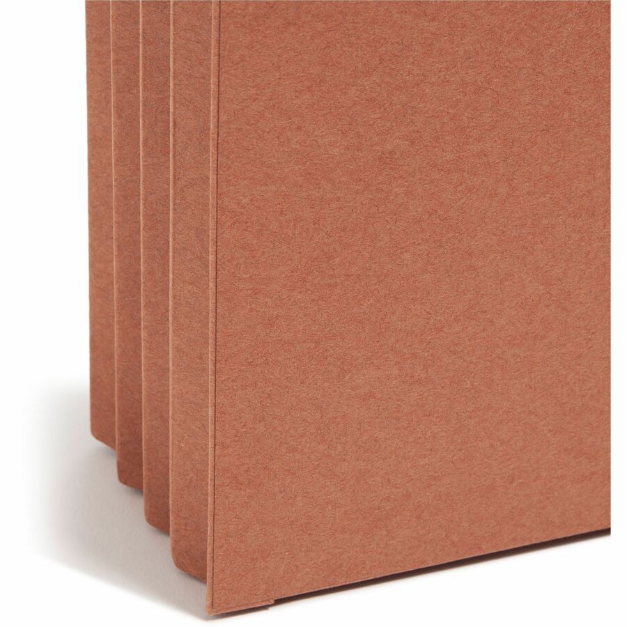 Smead SuperTab Straight Tab Cut Letter Recycled File Pocket - 8 1/2" x 11" - 3 1/2" Expansion - Redrope - Tear Resistant, Reinforced Gusset - 30% Recycled - 25 / Box