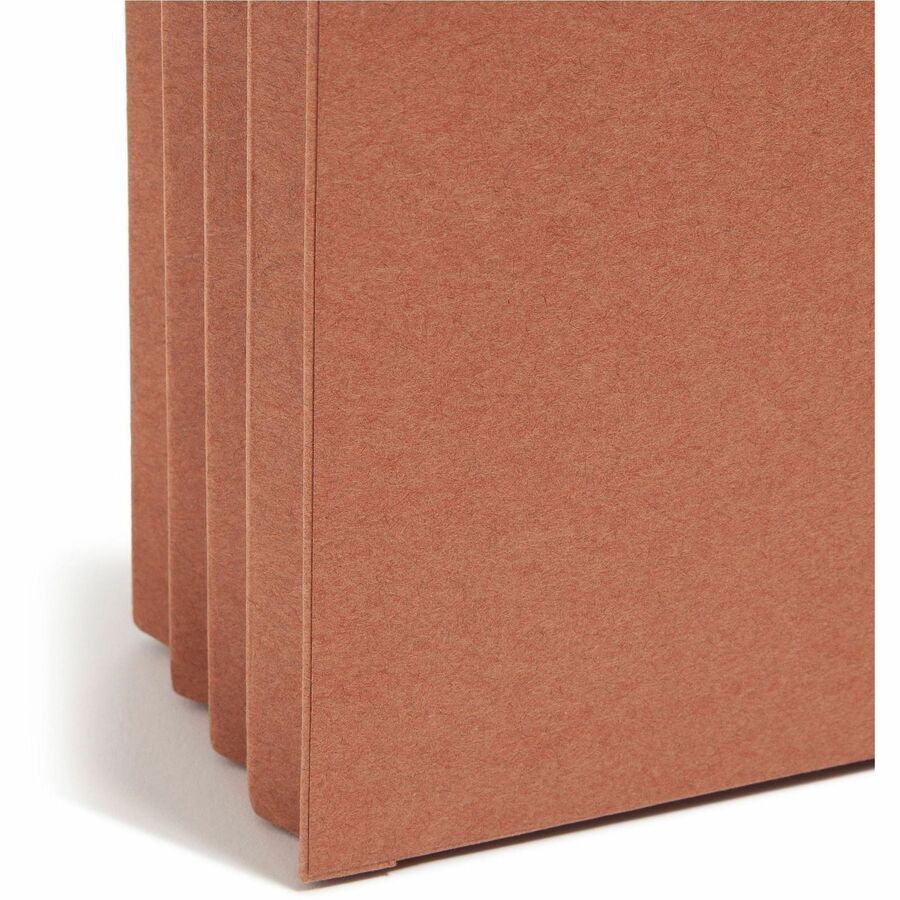 Smead SuperTab Straight Tab Cut Letter Recycled File Pocket - 8 1/2" x 11" - 3 1/2" Expansion - Redrope - Tear Resistant, Reinforced Gusset - 30% Recycled - 25 / Box
